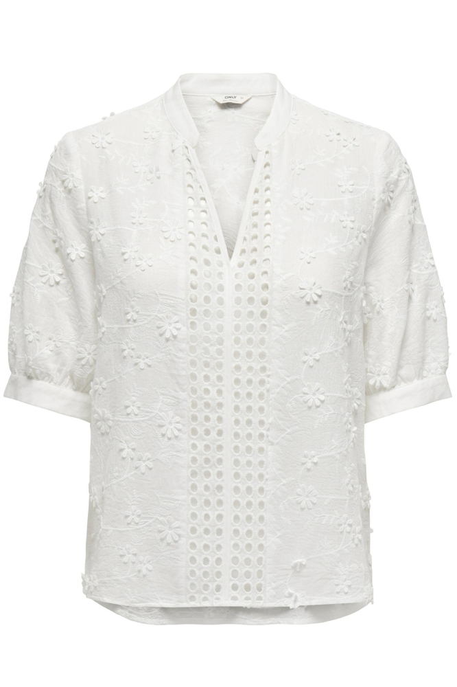 ONLALICE EMB SS SHIRT WVN CS 15324923 CLOUD DANCER
